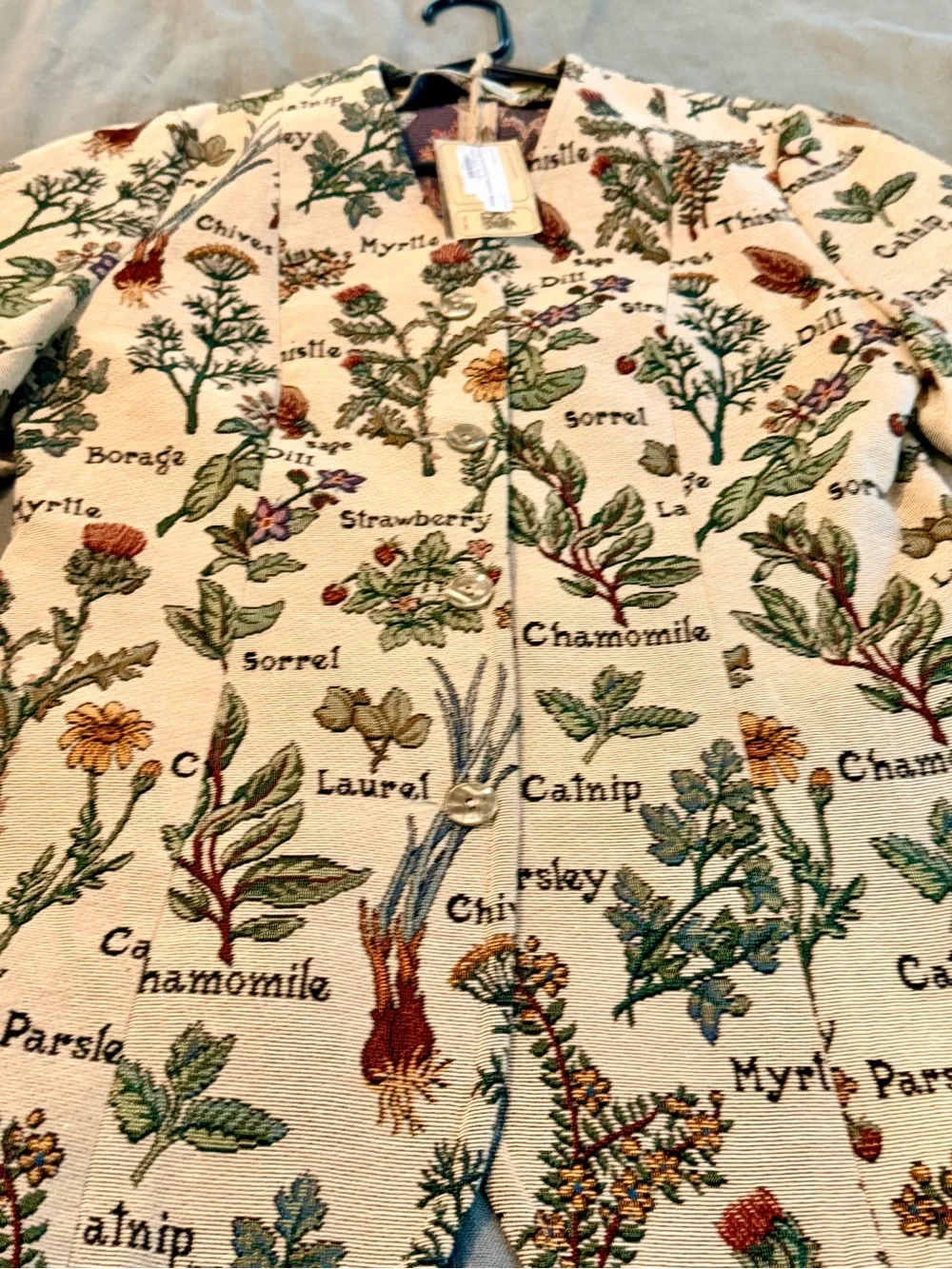 1990s Botanical Mint Condition Tapestry Blazer - Picture 12 of 14